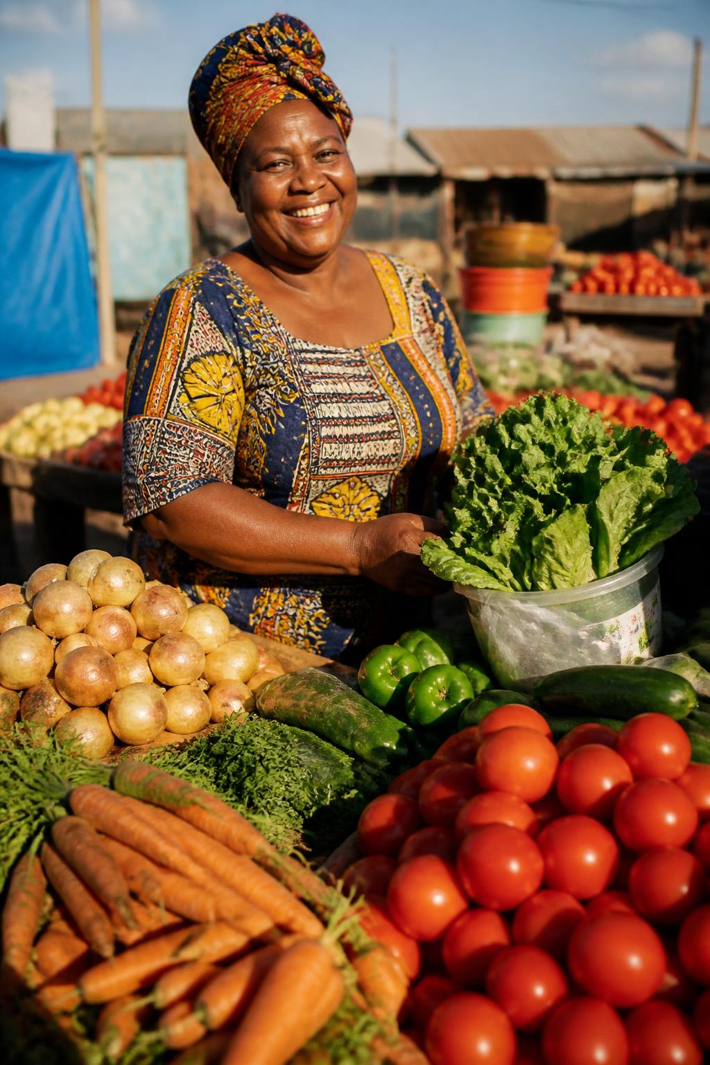 A South African market trader